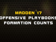 Madden 17 Offensive Playbooks Formation Counts